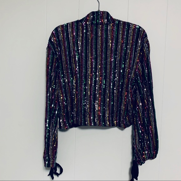 Free People Midnight City Rainbow Sequin Crop Top - Picture 14 of 15